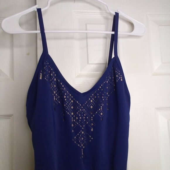 Vince Camuto Swim One Piece Bathing Suit Women 6 Cut Out Pattern Blue - Picture 4 of 16